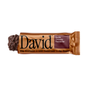 David Double Chocolate Flavored Bar packaging on a black background