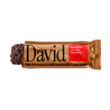 David Peanut Butter Chocolate Flavored Bar packaging on a black background