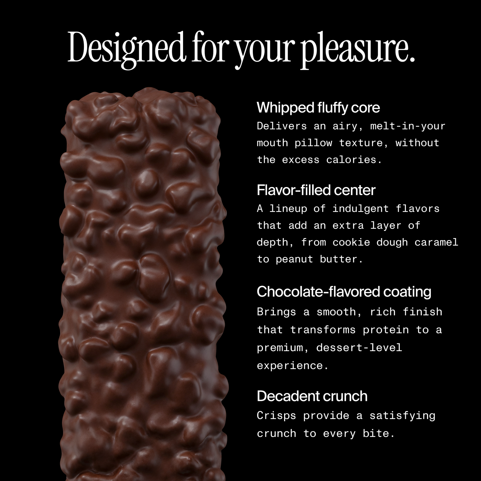 Unwrapped David Bronze protein bar with product description