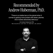 Positive testimonial about the David protein bar from Dr. Andrew Huberman