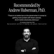 Positive testimonial about the David protein bar from Dr. Andrew Huberman