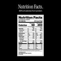 Nutrition facts label on a black background