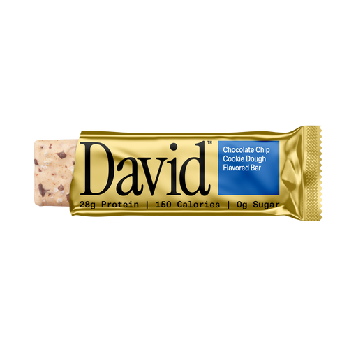 David Chocolate Chip Cookie Dough protein bar packaging shot