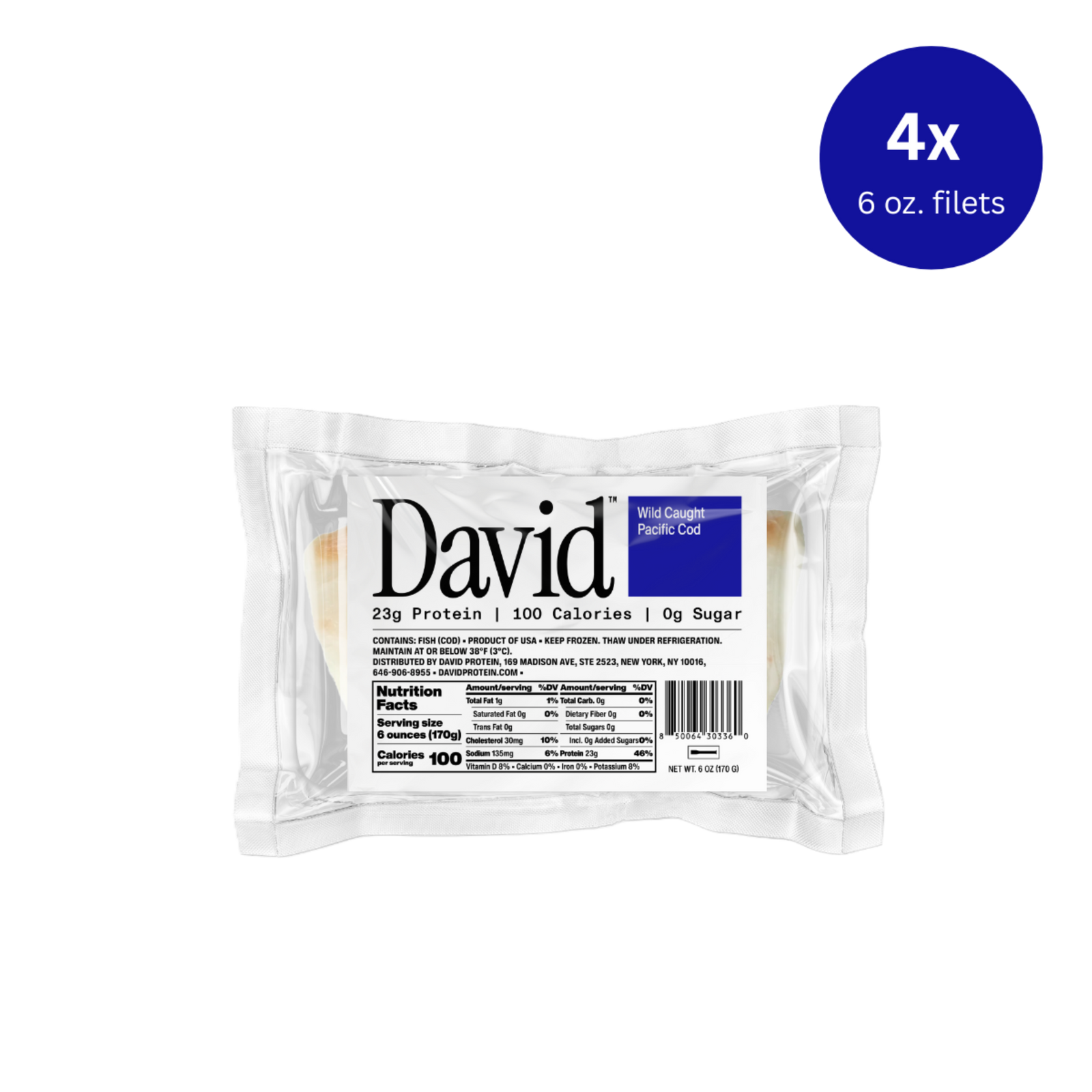 Wild Caught Pacific Cod: 100 Calories, 23g Protein,