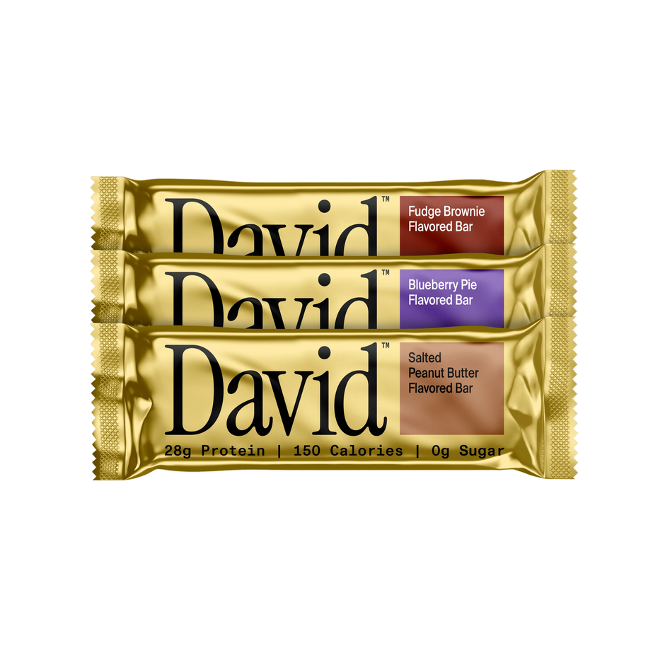 Shop Gold | 28g protein, 150 calories, 0g Sugar | David Protein