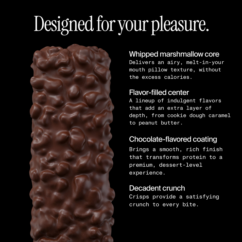 Unwrapped David Bronze protein bar with product description