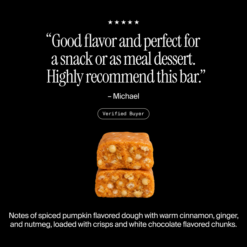 Cross section of Pumpkin Spice with a flavor description and a verified customer review