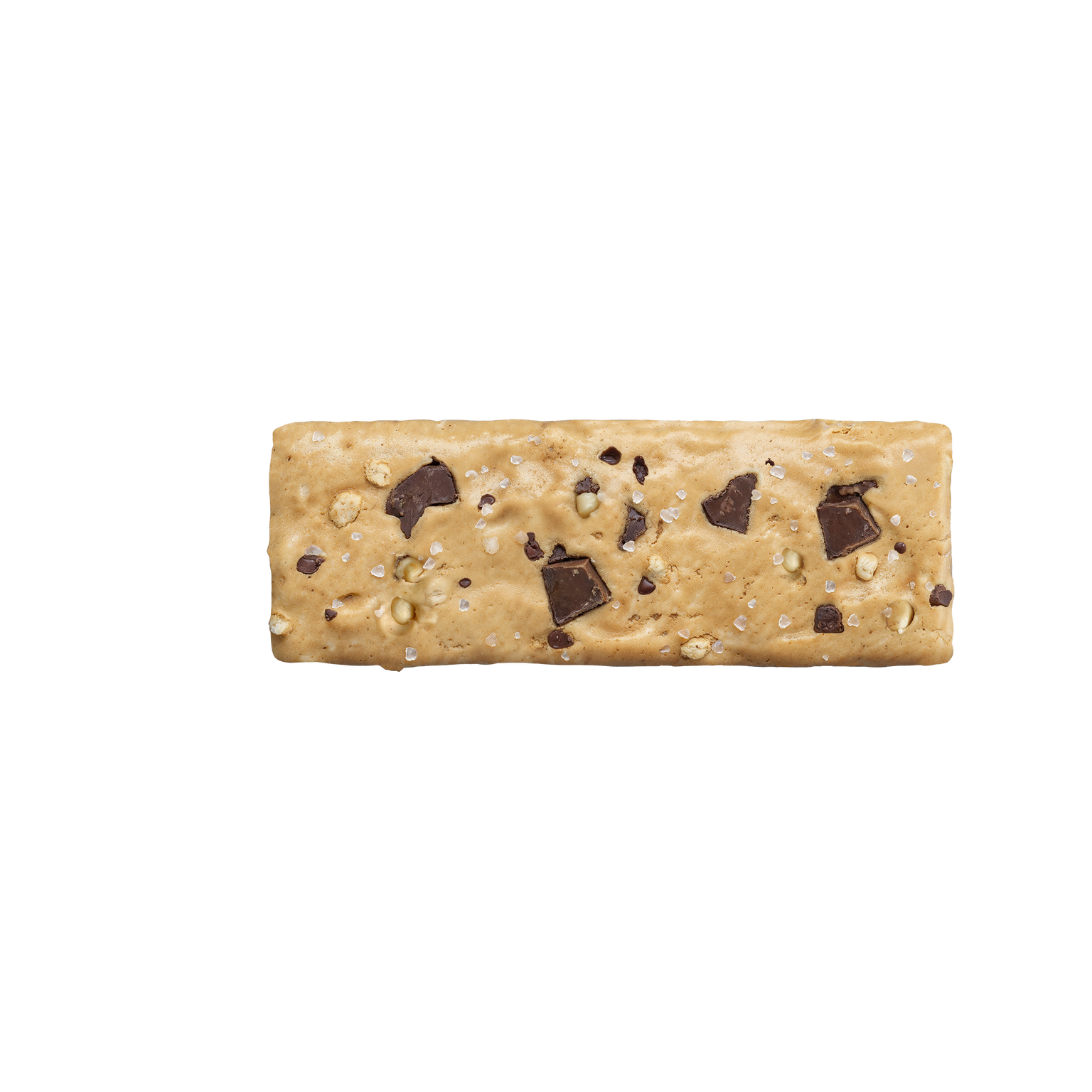 Peanut Butter Chocolate Chunk bar unwrapped, showing bar
