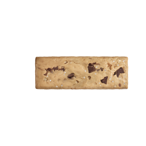 Chocolate Chip Cookie Dough bar unwrapped, showing bar